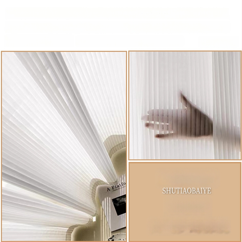 Phantom hálófüggöny poliészter Jacquard - részleges árnyékolás 40–70%, Phantom szálak, anti-zamotan, minták: csíkok, háló, geometrija, levelek, padlótól a mennyezetig