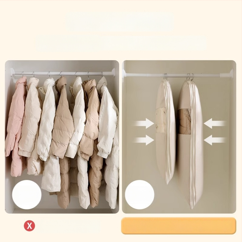 Прахозащитен закачен калъф за дрехи от Twill плат – прозрачен, удебелен, за гардеробно съхранение в дома