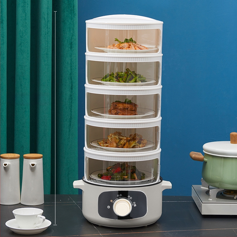 Shengleju Izoliacinis plastikinis maisto dangtelis su elektriniu šildymu, daugiasluoksnis slenkantis dangtelis likusiems patiekalams, išmanus šilumos išlaikymas