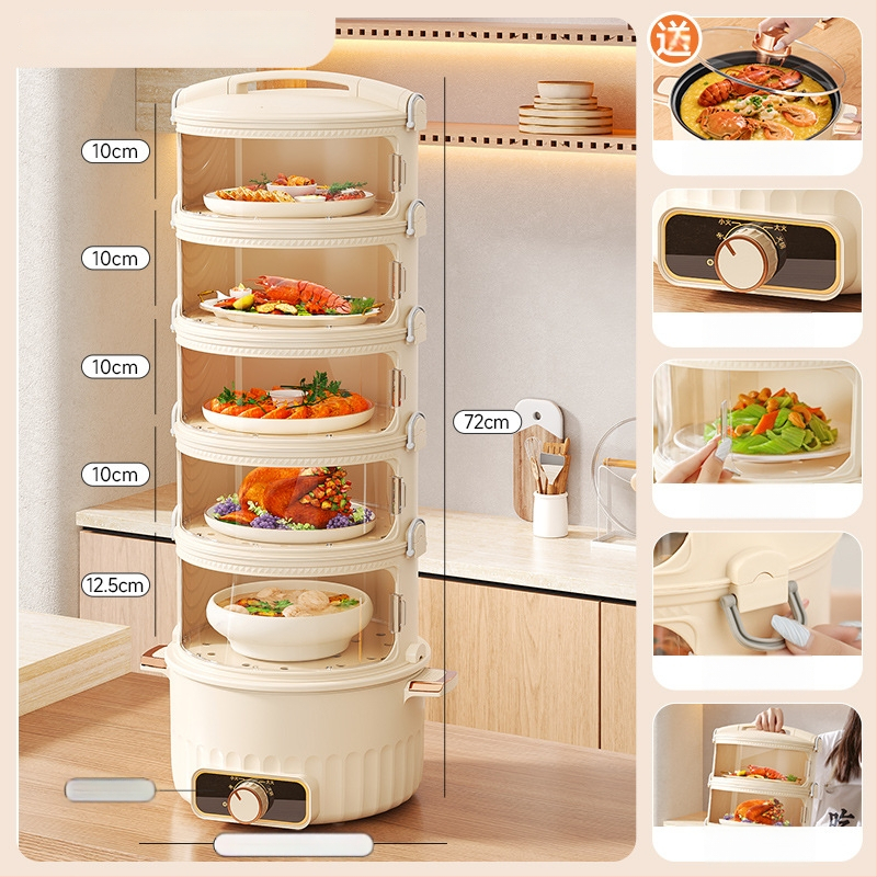 Daugiasluoksnis patiekalų dangtis namų naudojimui, PET medžiaga, izoliacija, išmanus, dulkių atsparus