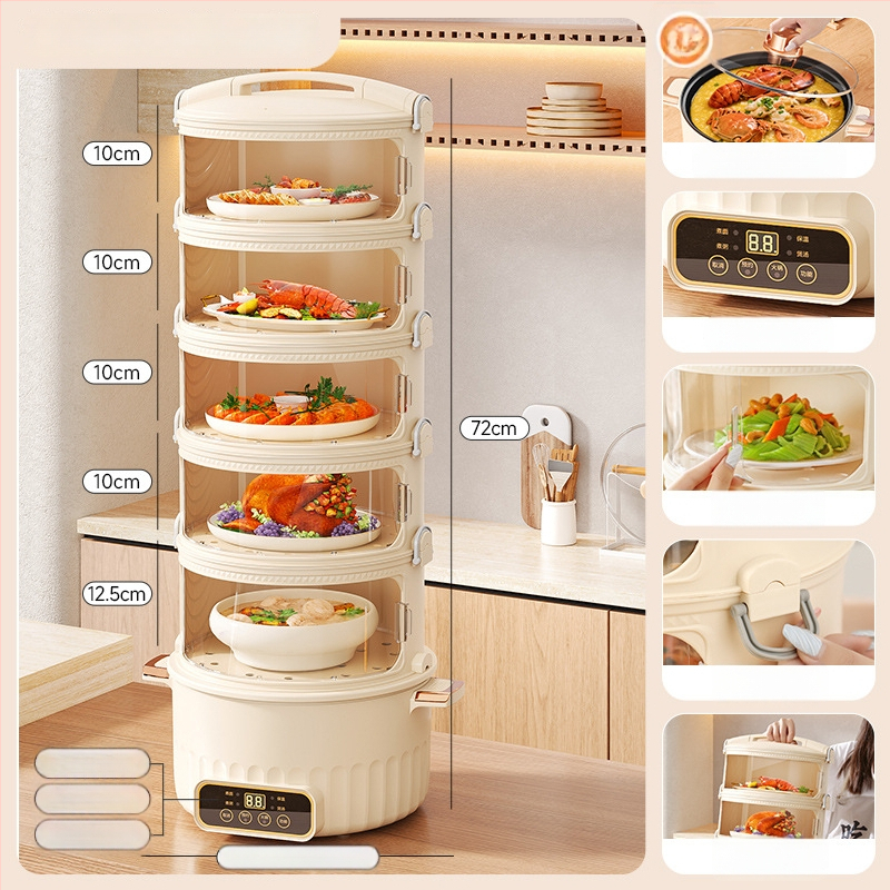 Daugiasluoksnis patiekalų dangtis namų naudojimui, PET medžiaga, izoliacija, išmanus, dulkių atsparus