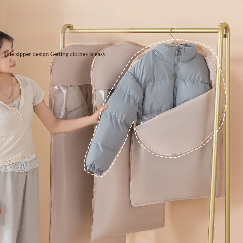 Apģērbu putekļu aizsargs garderobei - satīns un plastmasa, japāņu stils, putekļu un mitruma aizsardzība, Shangxun