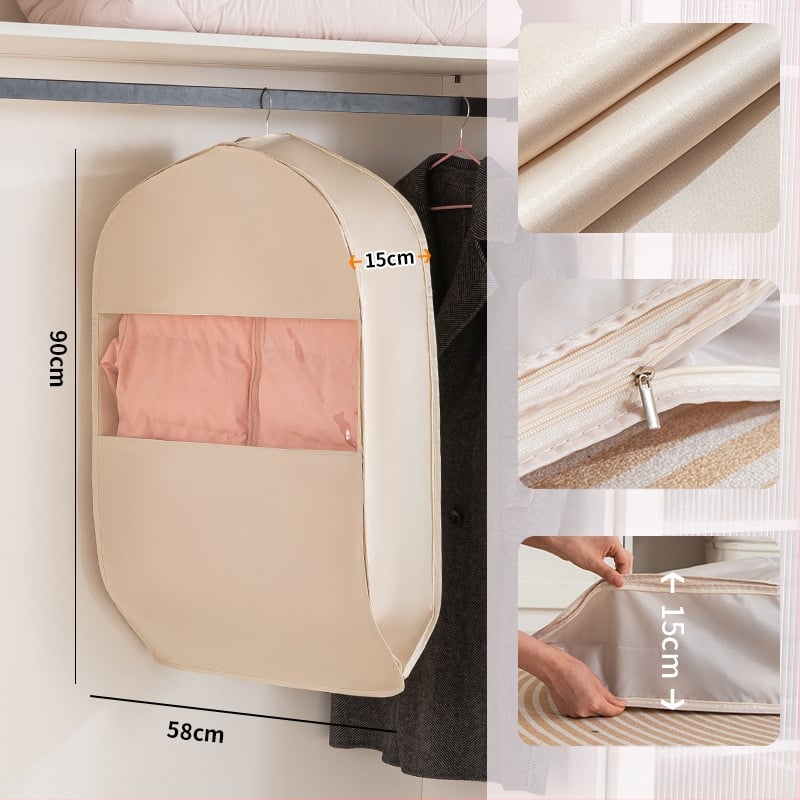 Apģērbu putekļu aizsargs garderobei - satīns un plastmasa, japāņu stils, putekļu un mitruma aizsardzība, Shangxun