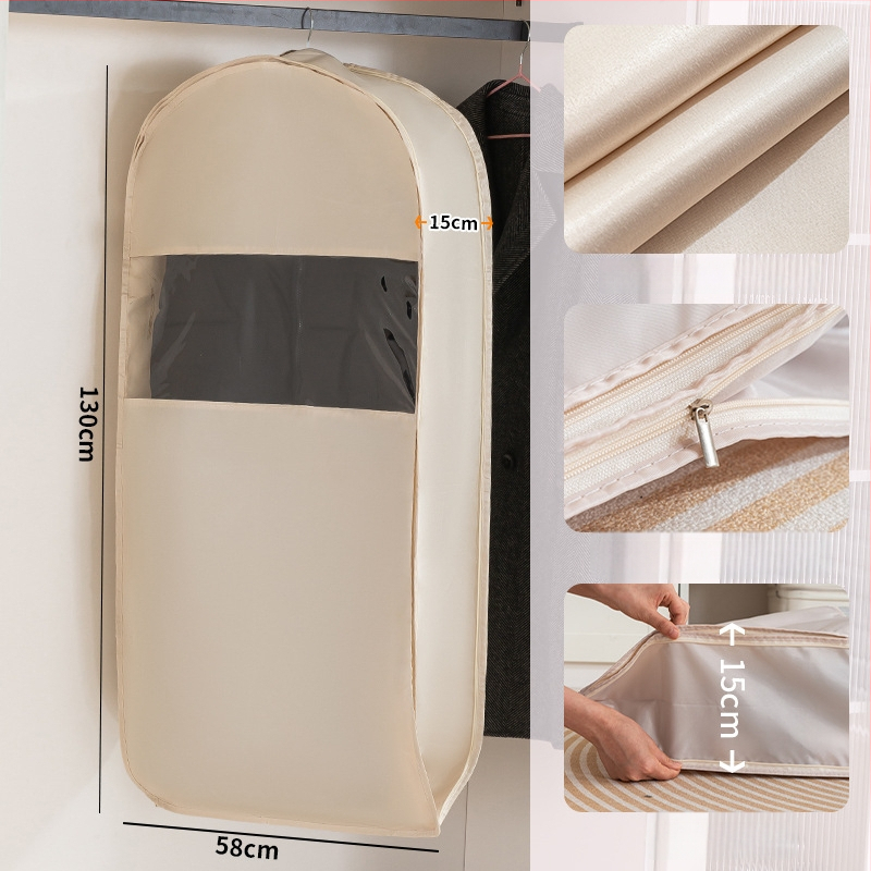 Apģērbu putekļu aizsargs garderobei - satīns un plastmasa, japāņu stils, putekļu un mitruma aizsardzība, Shangxun