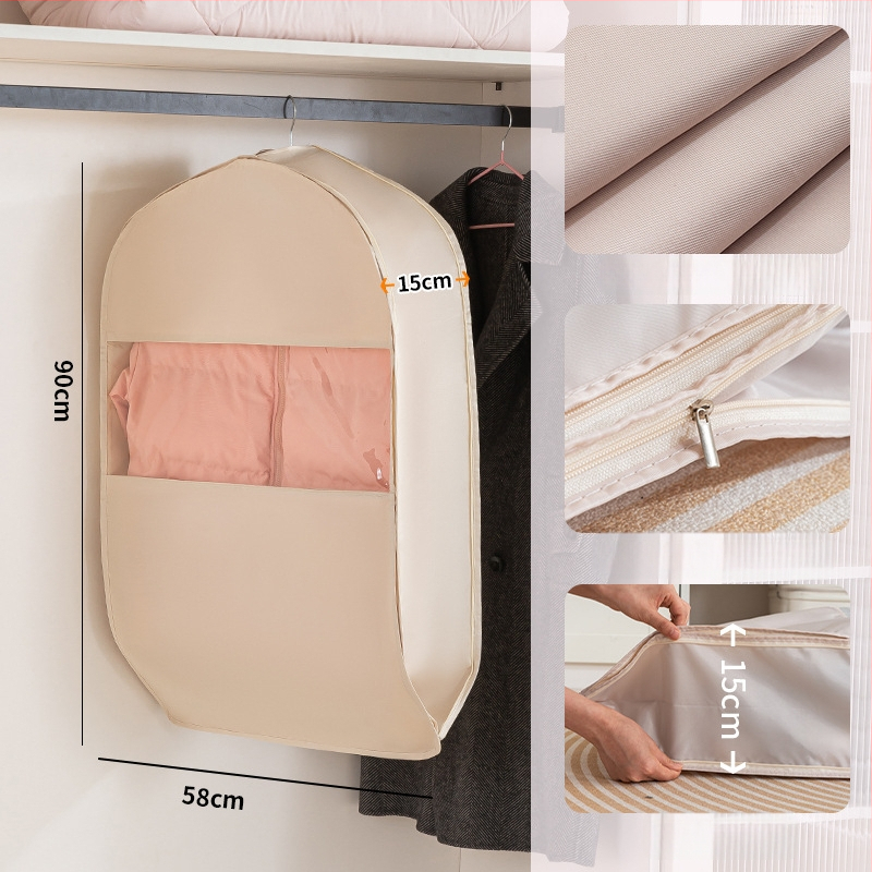 Apģērbu putekļu aizsargs garderobei - satīns un plastmasa, japāņu stils, putekļu un mitruma aizsardzība, Shangxun