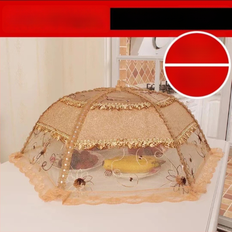 Lėkštės dangtelis su nėriniu, sulankstomas tinklinis dangtis nuo musių ir uodų, korėjietiško stiliaus, išleistas 2023