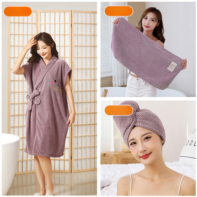 Халат за баня Yueyan Meike, корал флис, полиестер, 520 г