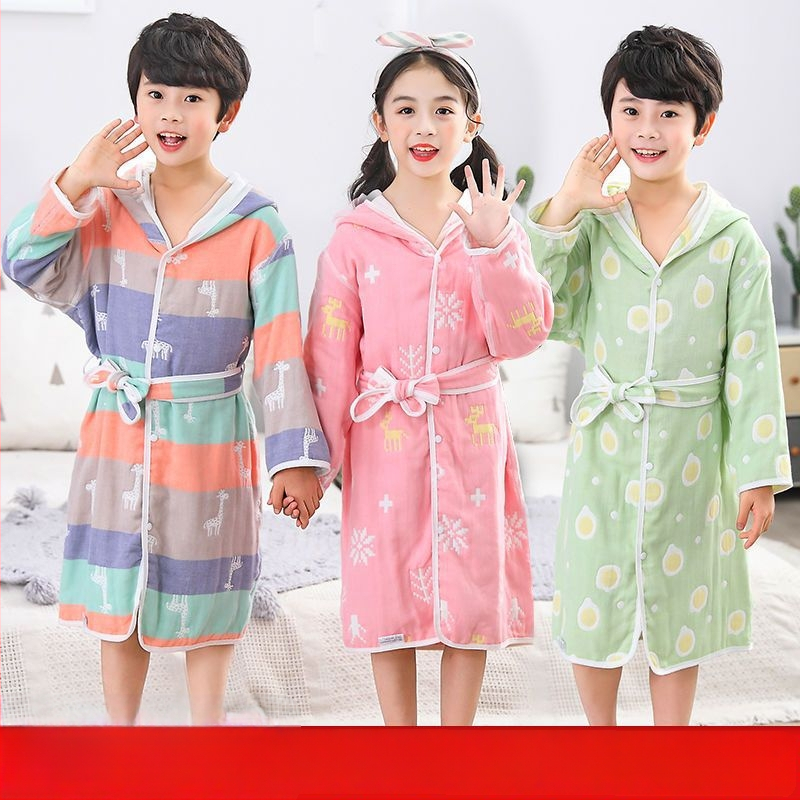 Unique детски памучен банен халат и кърпа‑пелерина