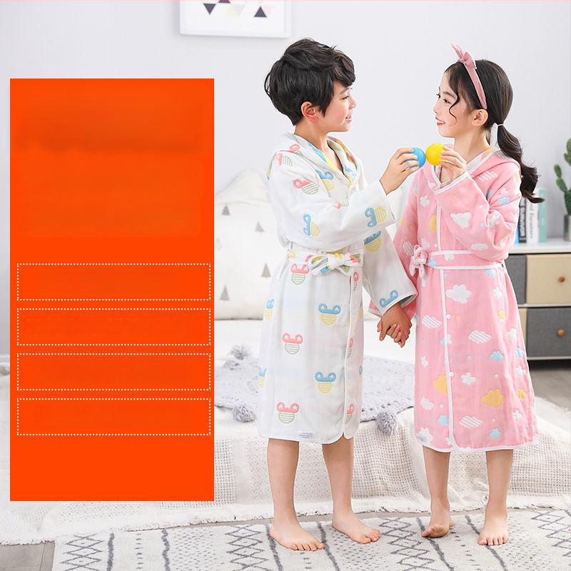 Unique детски памучен банен халат и кърпа‑пелерина