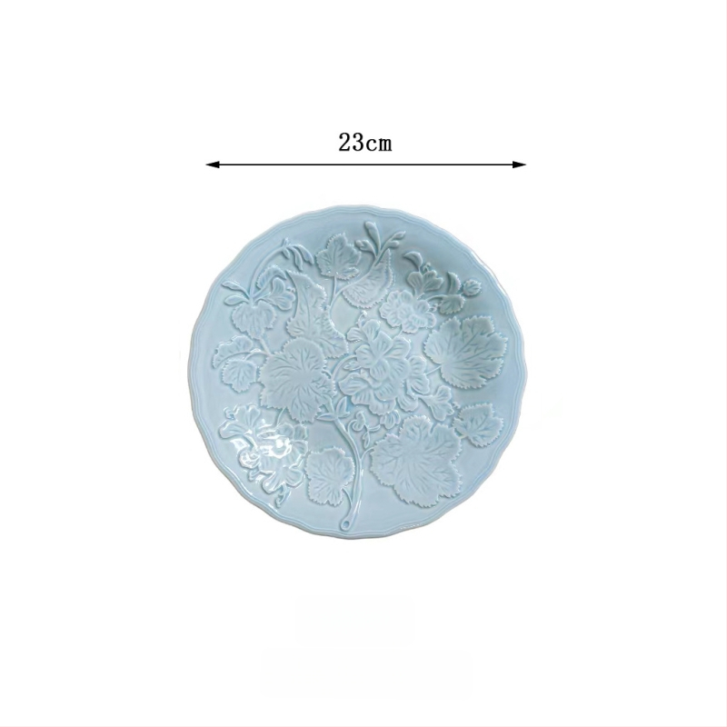 Keramikas šķīvju komplekts, apaļas formas, retro stils, zem glazūras, piemērots mikroviļņu krāsnij