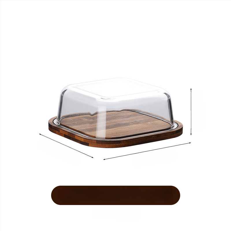 Stikla sviesta uzglabāšanas trauks ar vāciņu, kvadrātformas, termiski izturīgs stikls, gaišs grezns stils, nav piemērots mikroviļņu krāsnij