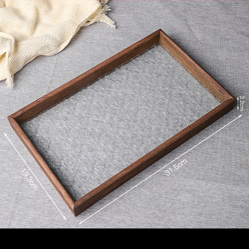 Dekoratīvā plāksnīte ar Begoniju no koka un stikla (Materiāls: koks+stikls; Stils: mūsdienīgs minimālisms; Piemērošana: mājas dekors, kafijas galdiņa uzglabāšana)