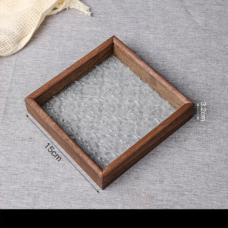 Dekoratīvā plāksnīte ar Begoniju no koka un stikla (Materiāls: koks+stikls; Stils: mūsdienīgs minimālisms; Piemērošana: mājas dekors, kafijas galdiņa uzglabāšana)