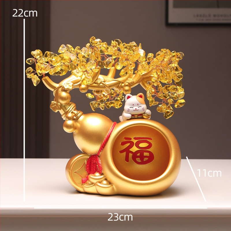 Laiminga katė – stalinis dekoras iš dervos, paprastas ir modernus stilius, tinkama perkėlimui ir įmonių/promocinių dovanų