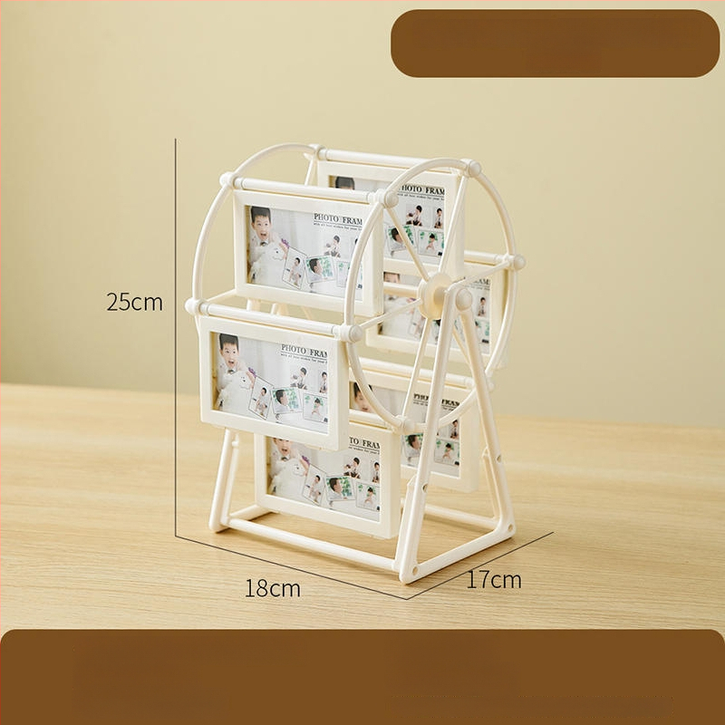 Ferris rato formos nuotraukų rėmas, plastikas ir stiklas, prancūziško retro stiliaus, stalinis dekoras.