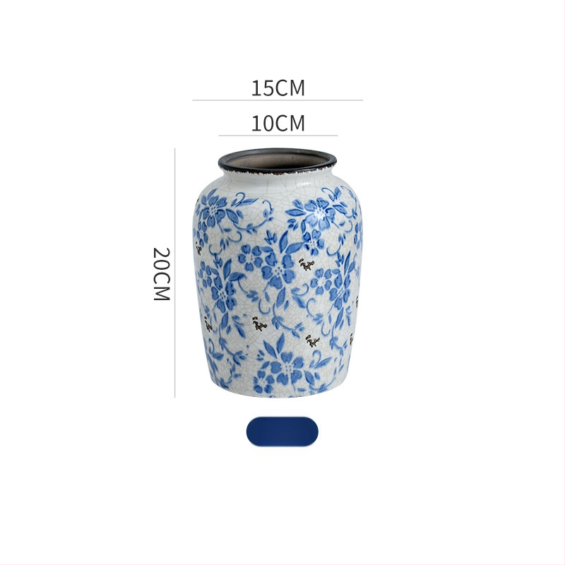 Double Flat ķīniešu stila porcelāna vāze