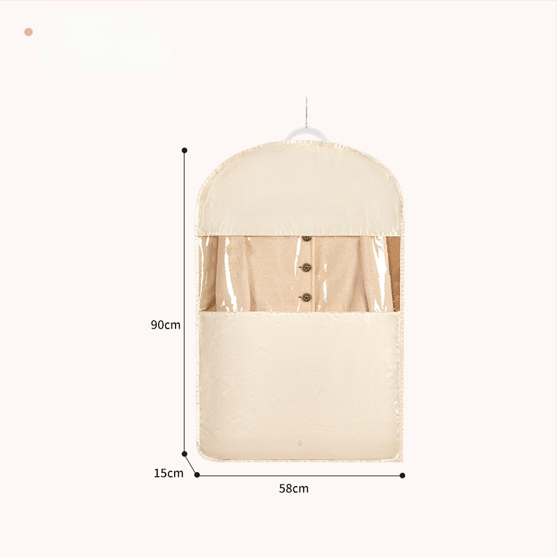 Чанта за съхранение на пухено яке със закачане — сатенен материал, прахоустойчива и влагоустойчива, компресия без въздух за гардероб