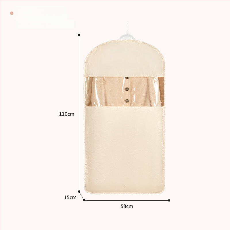 Чанта за съхранение на пухено яке със закачане — сатенен материал, прахоустойчива и влагоустойчива, компресия без въздух за гардероб
