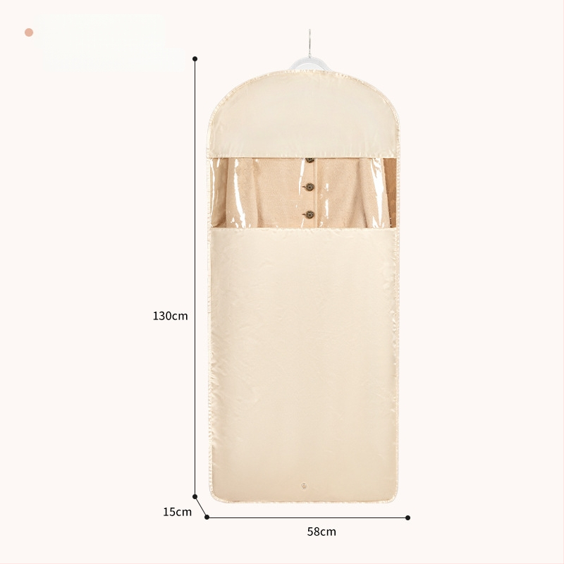 Чанта за съхранение на пухено яке със закачане — сатенен материал, прахоустойчива и влагоустойчива, компресия без въздух за гардероб