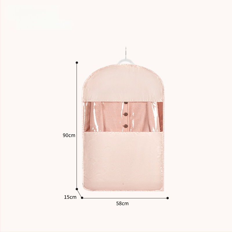 Чанта за съхранение на пухено яке със закачане — сатенен материал, прахоустойчива и влагоустойчива, компресия без въздух за гардероб