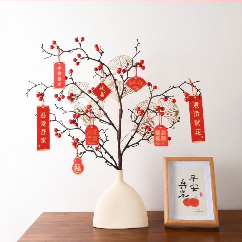 Naujo namų šventinė dekoracija su Fortūnos vaisiais ir vaisių gėlėmis (Medžiaga: Plastikas; Stilius: Kinų stilius; Prekės ženklas: Other; IP leidimas: Ne)