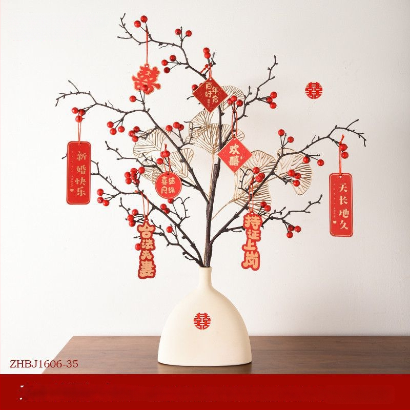 Naujo namų šventinė dekoracija su Fortūnos vaisiais ir vaisių gėlėmis (Medžiaga: Plastikas; Stilius: Kinų stilius; Prekės ženklas: Other; IP leidimas: Ne)