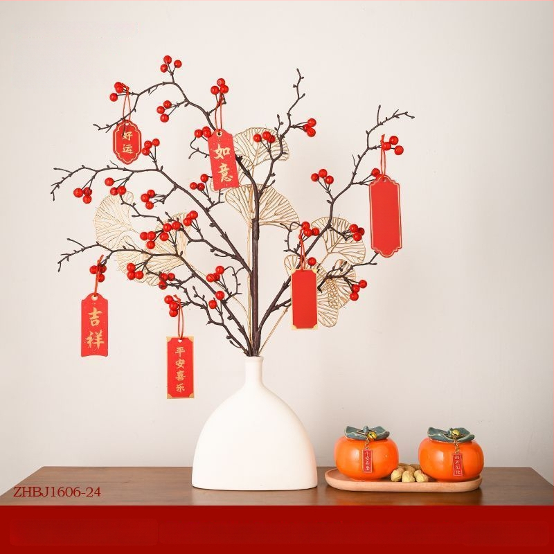 Naujo namų šventinė dekoracija su Fortūnos vaisiais ir vaisių gėlėmis (Medžiaga: Plastikas; Stilius: Kinų stilius; Prekės ženklas: Other; IP leidimas: Ne)