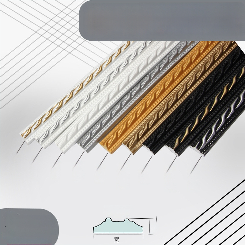 PVC pašlīmējoša dekoratīvā malu lente televizora fona sienai — mūsdienīgs stils, ugunsizturīga, ūdensizturīga, mitrumizturīga, korozijizturīga