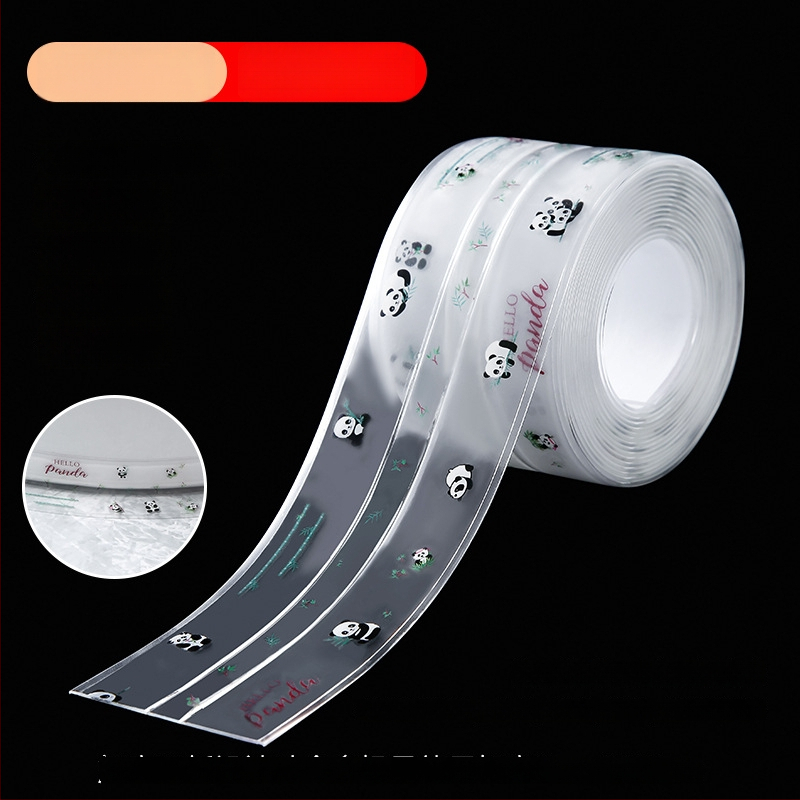 PVC pašlīmējoša mala noslēguma lente izlietnei un tualetei, ūdensnecaurlaidīga un pret pelējumu, piemērota virtuvei un vannas istabai