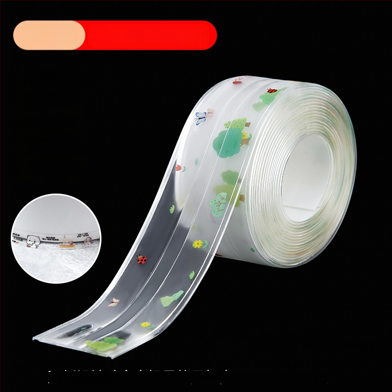 PVC pašlīmējoša mala noslēguma lente izlietnei un tualetei, ūdensnecaurlaidīga un pret pelējumu, piemērota virtuvei un vannas istabai