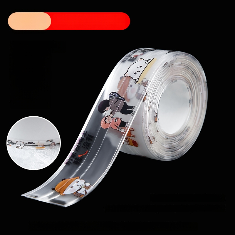 PVC pašlīmējoša mala noslēguma lente izlietnei un tualetei, ūdensnecaurlaidīga un pret pelējumu, piemērota virtuvei un vannas istabai