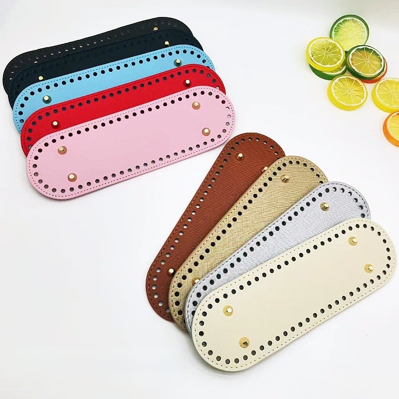 Πλάκα βάσης τσάντας για DIY πλεκτές τσάντες, PU δέρμα, οβάλ σχήματος, Άνοιξη 2025, αξεσουάρ τσαντών