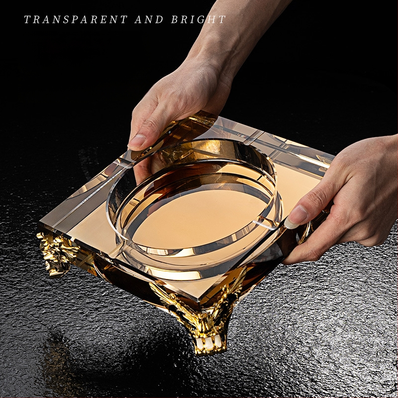 Γυάλινο βαθύ τασάκι — Διακόσμηση και Αποθήκευση, Στυλ Μινιμαλιστικό έως Φως Πολυτέλεια, κατάλληλο για Οικία, Σαλόνι, KTV, Μπαρ ή Ξενοδοχείο