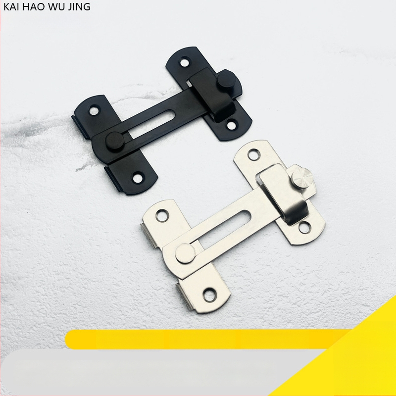 Nerūsējošā tērauda durvju bloķētājs – Tips A, 90° slēdzis, elektroplatinga virsma, Jinhao Hardware zīmols, mūsdienīgs minimālisks dizains vannas istabas sliddurvīm