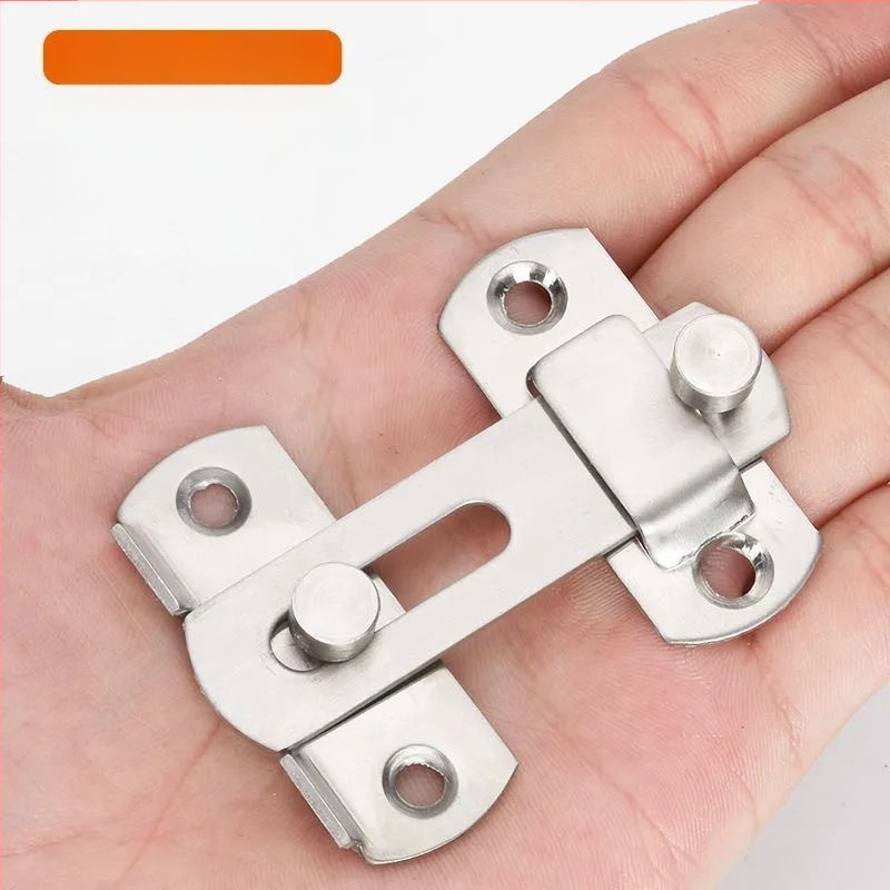 Nerūsējošā tērauda durvju bloķētājs – Tips A, 90° slēdzis, elektroplatinga virsma, Jinhao Hardware zīmols, mūsdienīgs minimālisks dizains vannas istabas sliddurvīm