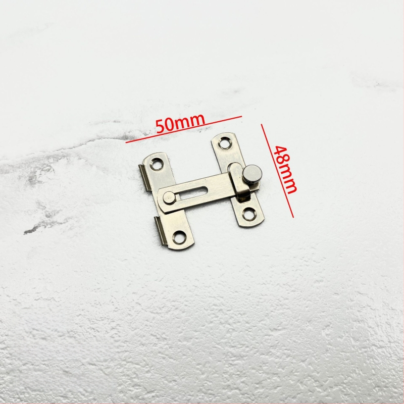 Nerūsējošā tērauda durvju bloķētājs – Tips A, 90° slēdzis, elektroplatinga virsma, Jinhao Hardware zīmols, mūsdienīgs minimālisks dizains vannas istabas sliddurvīm