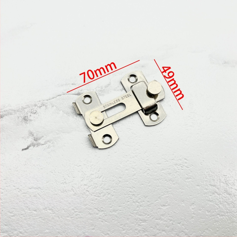 Nerūsējošā tērauda durvju bloķētājs – Tips A, 90° slēdzis, elektroplatinga virsma, Jinhao Hardware zīmols, mūsdienīgs minimālisks dizains vannas istabas sliddurvīm