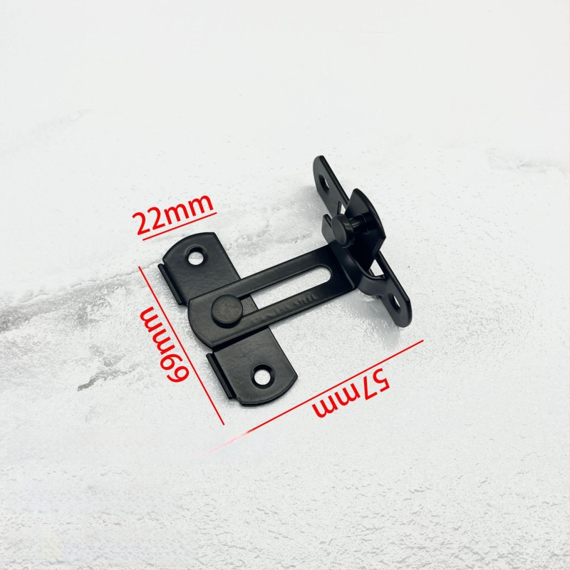 Nerūsējošā tērauda durvju bloķētājs – Tips A, 90° slēdzis, elektroplatinga virsma, Jinhao Hardware zīmols, mūsdienīgs minimālisks dizains vannas istabas sliddurvīm