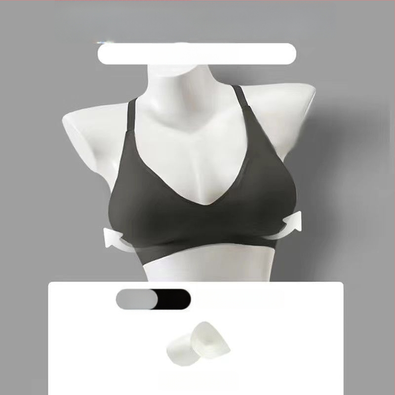 Nailona krūšturis ar 3/4 kausu, augšējais plānais un apakšējais biežais veids, fiksētas dubultās plecu siksnas, bez muguras šuvēm