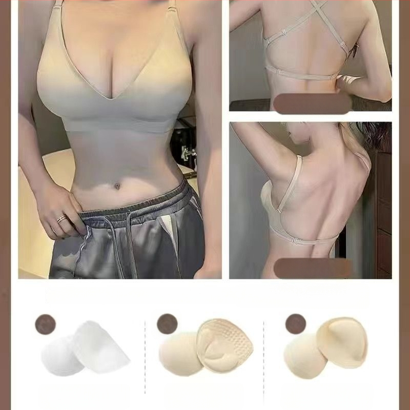 Nailona krūšturis ar 3/4 kausu, augšējais plānais un apakšējais biežais veids, fiksētas dubultās plecu siksnas, bez muguras šuvēm