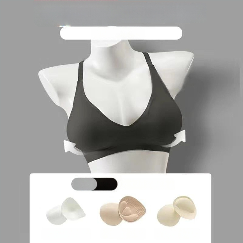 Nailona krūšturis ar 3/4 kausu, augšējais plānais un apakšējais biežais veids, fiksētas dubultās plecu siksnas, bez muguras šuvēm