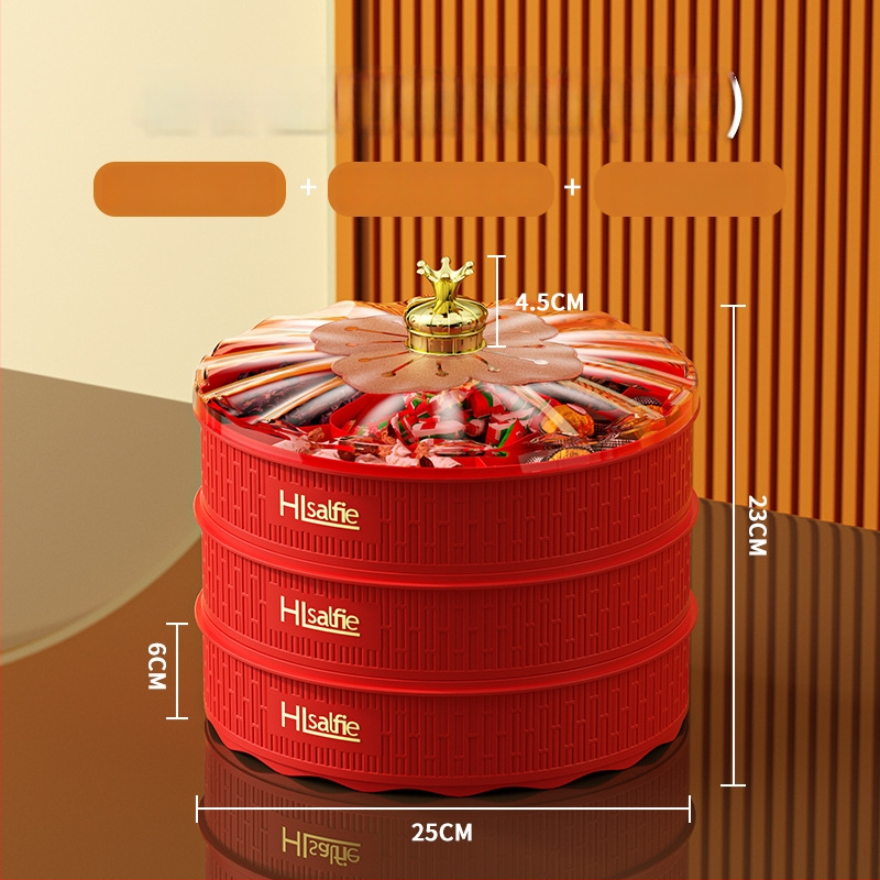 Augļu šķīvis ar vāku, Kang Zhixing zīmols, daudzslāņu nodalījumi, mūsdienīgs minimālisma stils, 2023 vasara