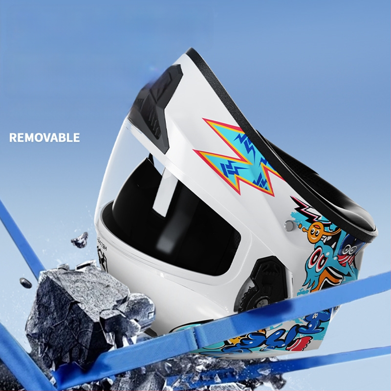 AXK bērnu pilnas sejas ķivere, ABS materiāls, elektriskajiem motocikliem, GB811-2022A sertifikācija un 3C kods 2023091105021233