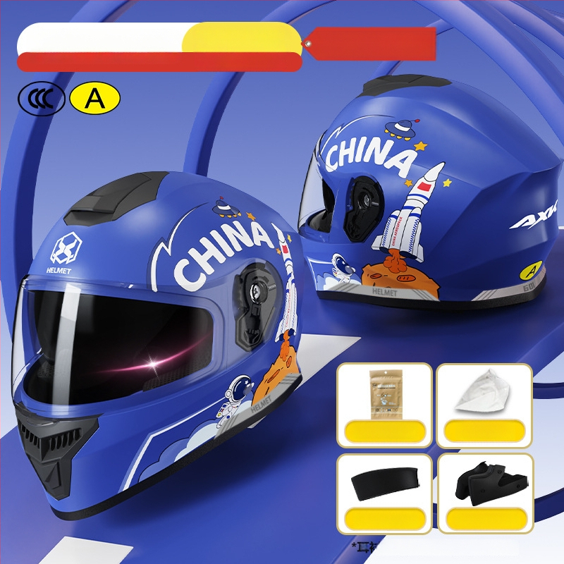 AXK bērnu pilnas sejas ķivere, ABS materiāls, elektriskajiem motocikliem, GB811-2022A sertifikācija un 3C kods 2023091105021233