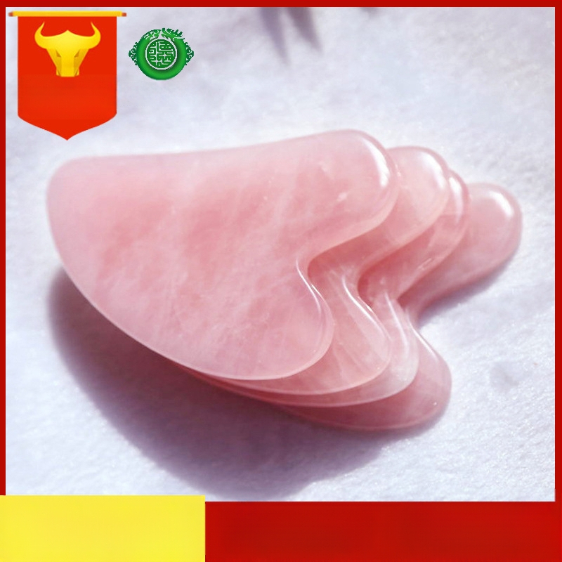 Širdies formos gua sha plokštė iš miltelinio kristalo veido masažui