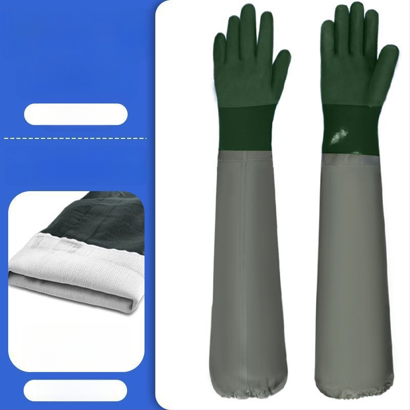 Biškopības aizsargcimdi ar garām piedurknēm – PVC, normāla biezums, caurduršanas un nodiluma izturība, ūdensizturīgs