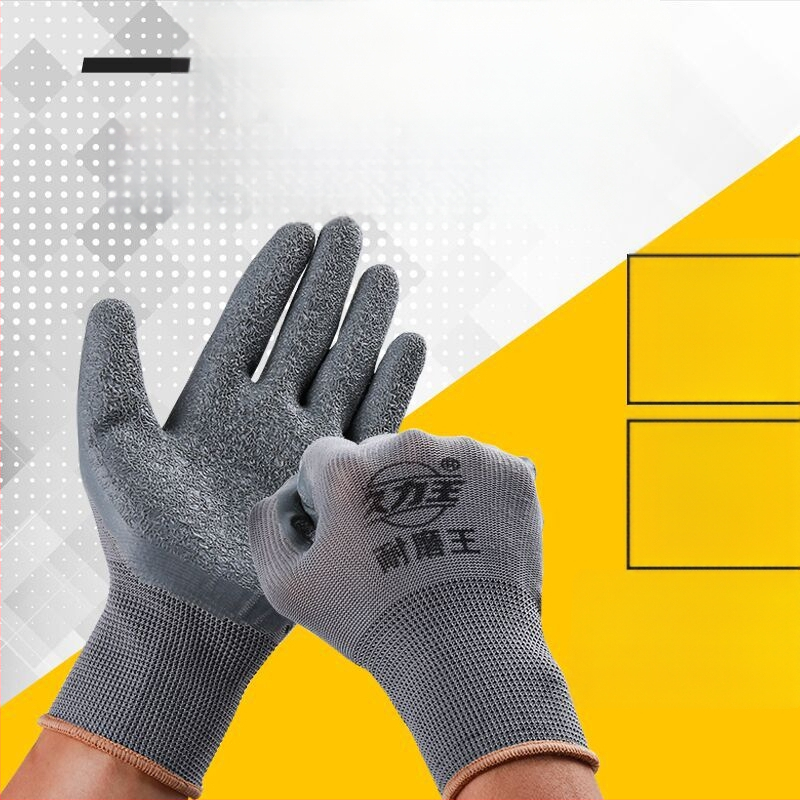 Γάντια εργασίας με επίχρισμα από λατέξ με επικάλυψη καουτσούκ, ανθεκτικά στη φθορά και αντιολισθητικά, προστατευτικά γάντια για εργοτάξια