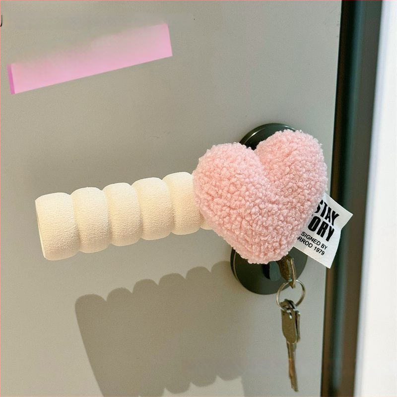 Durų rankenos apsauga su anti-statiniu širdies dizainu, pusės piršto stilius, Lycra cotton audinys, tinka miegamajam ir vaikų kambariui