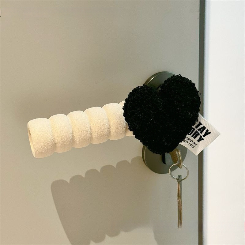 Durų rankenos apsauga su anti-statiniu širdies dizainu, pusės piršto stilius, Lycra cotton audinys, tinka miegamajam ir vaikų kambariui