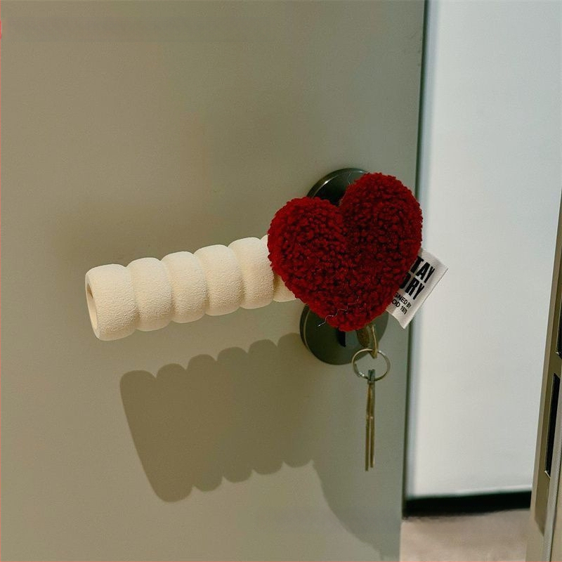 Durų rankenos apsauga su anti-statiniu širdies dizainu, pusės piršto stilius, Lycra cotton audinys, tinka miegamajam ir vaikų kambariui